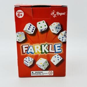 Regal Games - Farkle Classic Dice Game w/ 6 Colored Dice, 1 Convenient Dice Cup